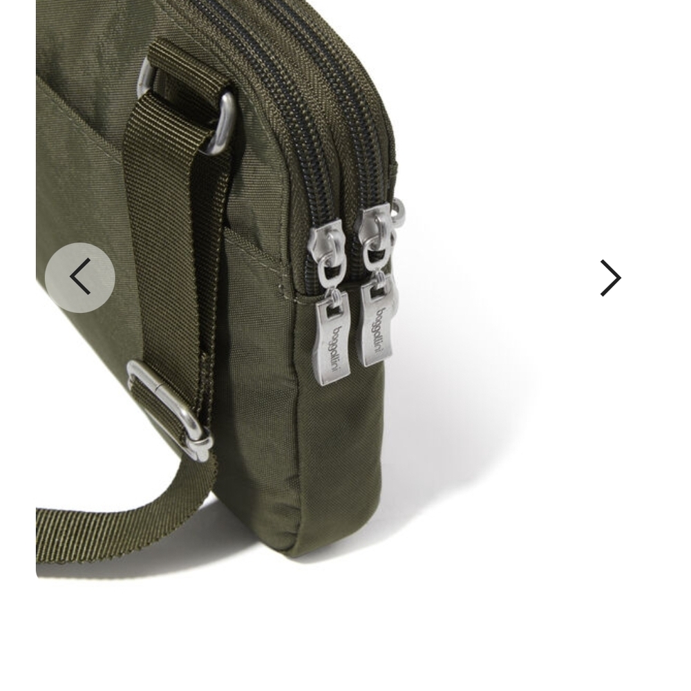 Baggallini Olive Nylon Crossbody Messenger Bag - Picture 3 of 6